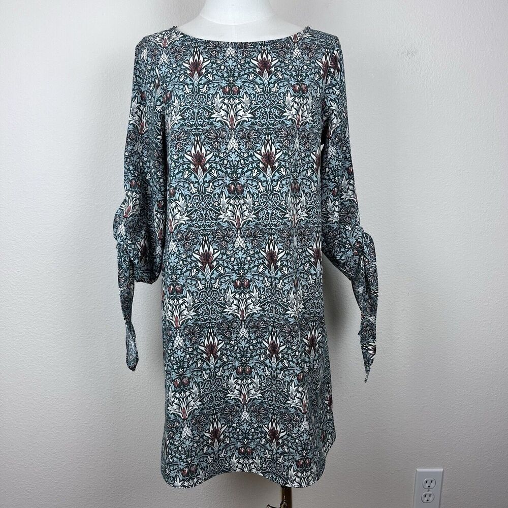 Morris Co X HM Dress Womens Two Mini Shift Tunic Floral Beach Coastal Boho